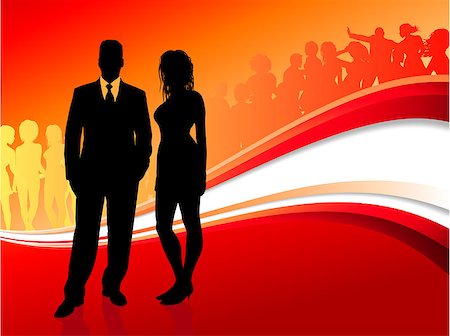 Original Vector Illustration: Glamour couple on summer party background AI8 compatible Stock Photo - Budget Royalty-Free & Subscription, Code: 400-07445040