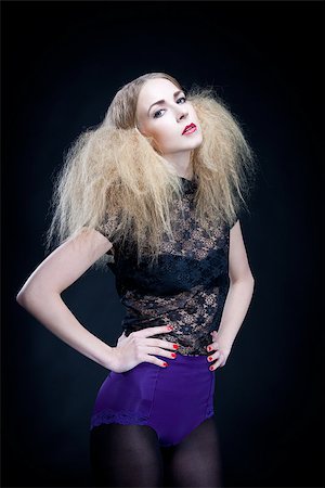 simsearch:400-08891565,k - attractive blonde woman with big hair and modern styling fashion posing Stock Photo - Budget Royalty-Free & Subscription, Code: 400-07445226