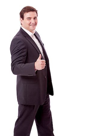 simsearch:400-06848828,k - adult smiling business man with black suit isolated on white background Stock Photo - Budget Royalty-Free & Subscription, Code: 400-07445310