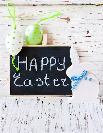 simsearch:400-07427493,k - Easter composition with Easter bunny and decorative eggs. Foto de stock - Royalty-Free Super Valor e Assinatura, Número: 400-07445546