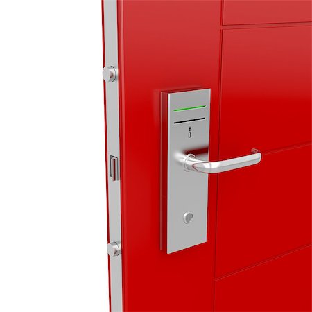 simsearch:400-07445673,k - Entrance door with electronic keycard lock Photographie de stock - Aubaine LD & Abonnement, Code: 400-07445683