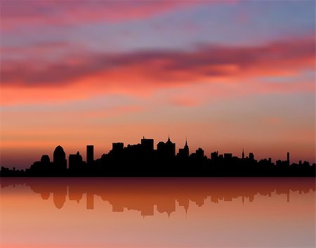 Original Vector Illustration: New York city Skyline sunset internet background AI8 compatible Stock Photo - Budget Royalty-Free & Subscription, Code: 400-07445729