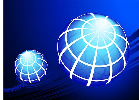 simsearch:400-07444842,k - Globes on blue background Original Vector Illustration Globes and Maps Ideal for Business Concepts Foto de stock - Super Valor sin royalties y Suscripción, Código: 400-07445804