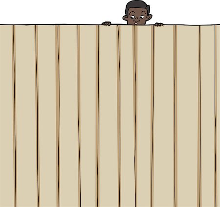 simsearch:400-08013506,k - Amazed male child looking over wooden fence Foto de stock - Super Valor sin royalties y Suscripción, Código: 400-07445840