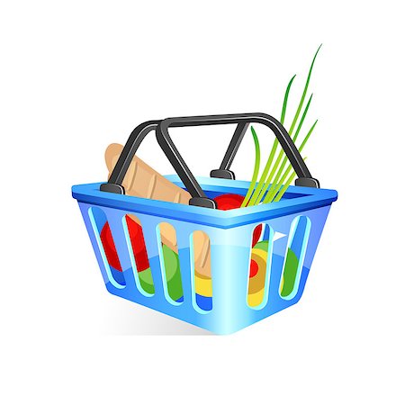 Basket with food Stock Photo - Budget Royalty-Free & Subscription, Code: 400-07446098