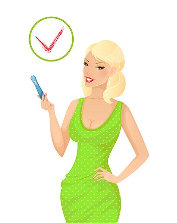 Vector illustration (eps 10) of Woman holding a pregnancy test Stock Photo - Budget Royalty-Free & Subscription, Code: 400-07446117