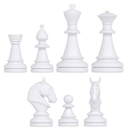 simsearch:400-04764021,k - Chess figures isolated on the white background Foto de stock - Super Valor sin royalties y Suscripción, Código: 400-07446140