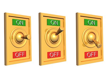 desconectar - 3d switch. Objects isolated on white background Foto de stock - Royalty-Free Super Valor e Assinatura, Número: 400-07446164