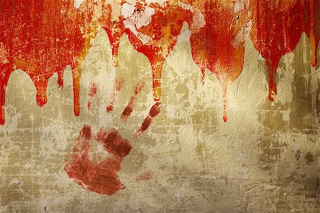 Halloween background. Blood on stucco wall Stock Photo - Budget Royalty-Free & Subscription, Code: 400-07446173