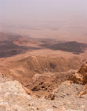 View over the Ramon Crater in Negev Desert in Israel. Stock Photo - Budget Royalty-Free & Subscription, Code: 400-07446441