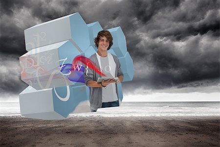 photos of ominous sea storms - Student with tablet on abstract screen against stormy weather by the sea Stock Photo - Budget Royalty-Free & Subscription, Code: 400-07448936