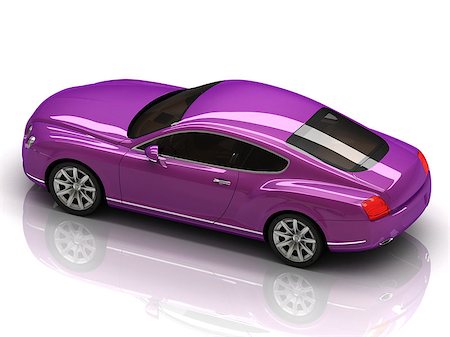 simsearch:400-09095003,k - Premium lilac car with chromium wheels is isolated on a white reflective surface Stockbilder - Microstock & Abonnement, Bildnummer: 400-07449047