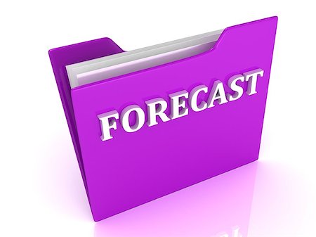 simsearch:400-06952963,k - FORECAST bright white letters on a lilac folder on a white background Stock Photo - Budget Royalty-Free & Subscription, Code: 400-07449063
