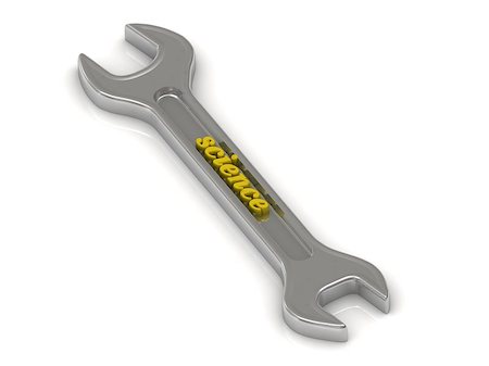 Science - 3d inscription bright volume letter on metallic building spanner. Isolated on white background Stock Photo - Budget Royalty-Free & Subscription, Code: 400-07449078