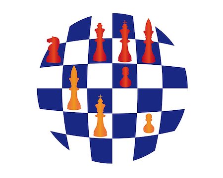 simsearch:640-01351370,k - chess in a circle with squares on a white background Stock Photo - Budget Royalty-Free & Subscription, Code: 400-07450076