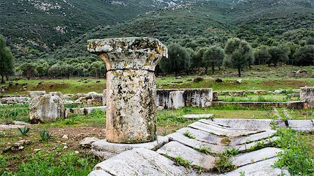 simsearch:400-07480606,k - Pillar ruins at Ancient Troizina , Peloponnese, Greece Photographie de stock - Aubaine LD & Abonnement, Code: 400-07450308