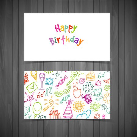 Vector illustration (eps 10) of Happy birthday cards Stock Photo - Budget Royalty-Free & Subscription, Code: 400-07450379