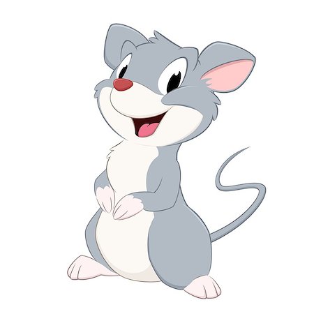 ratazana - Vector illustration of a cute cartoon mouse. Grouped and layered for easy editing Foto de stock - Royalty-Free Super Valor e Assinatura, Número: 400-07450531