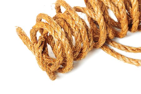 simsearch:400-06519121,k - Roll of hemp rope on pure white background Stock Photo - Budget Royalty-Free & Subscription, Code: 400-07450804