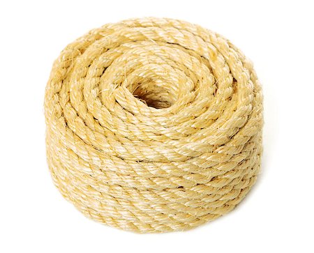 simsearch:400-06519121,k - Roll of hemp rope on pure white background Stock Photo - Budget Royalty-Free & Subscription, Code: 400-07450806