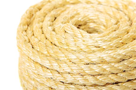 simsearch:400-06519121,k - Roll of hemp rope close up on white background Stock Photo - Budget Royalty-Free & Subscription, Code: 400-07450810