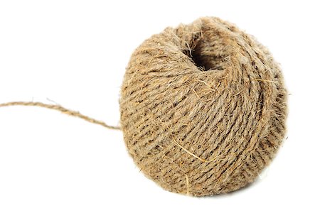 simsearch:400-06519121,k - Roll of hemp rope on pure white background Stock Photo - Budget Royalty-Free & Subscription, Code: 400-07450812