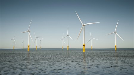 An image of an offshore wind energy park Stock Photo - Budget Royalty-Free & Subscription, Code: 400-07450824
