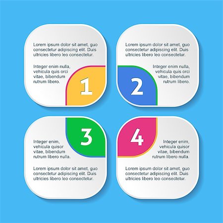 White progress squares for four steps and description Stock Photo - Budget Royalty-Free & Subscription, Code: 400-07464016