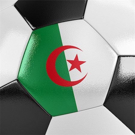 simsearch:400-07466039,k - Close up view of a soccer ball with the Algerian flag on it Foto de stock - Super Valor sin royalties y Suscripción, Código: 400-07464076