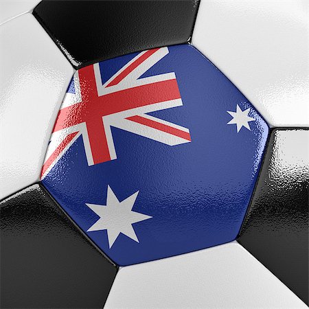 simsearch:400-07466039,k - Close up view of a soccer ball with the Australian flag on it Foto de stock - Super Valor sin royalties y Suscripción, Código: 400-07464077