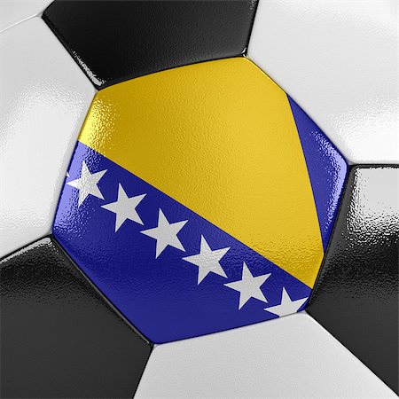 simsearch:400-07466039,k - Close up view of a soccer ball with the flag of Bosnia and Herzegovina on it Foto de stock - Super Valor sin royalties y Suscripción, Código: 400-07464079
