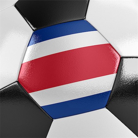 simsearch:400-07466044,k - Close up view of a soccer ball with the Costa Rican flag on it Stockbilder - Microstock & Abonnement, Bildnummer: 400-07464081