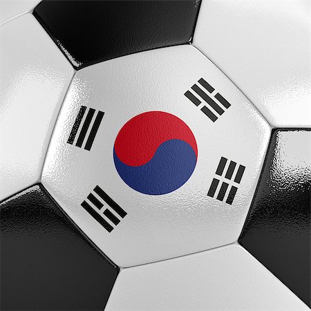 simsearch:400-07466039,k - Close up view of a soccer ball with the South Korean flag on it Foto de stock - Super Valor sin royalties y Suscripción, Código: 400-07464095