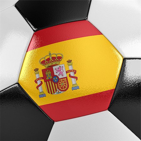 simsearch:400-07466039,k - Close up view of a soccer ball with the Spanish flag on it Foto de stock - Super Valor sin royalties y Suscripción, Código: 400-07464096