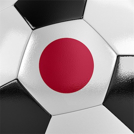 simsearch:400-07466044,k - Close up view of a soccer ball with the Japanese flag on it Stockbilder - Microstock & Abonnement, Bildnummer: 400-07464090