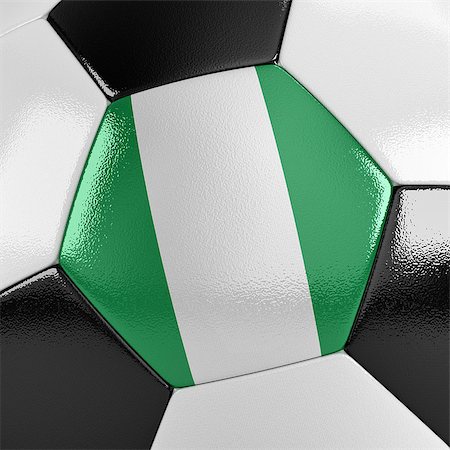 simsearch:400-07466044,k - Close up view of a soccer ball with the Nigerian flag on it Stockbilder - Microstock & Abonnement, Bildnummer: 400-07464092