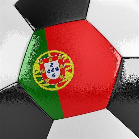 simsearch:400-07466044,k - Close up view of a soccer ball with the Portuguese flag on it Stockbilder - Microstock & Abonnement, Bildnummer: 400-07464093