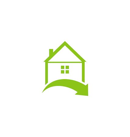 eco friendly home - Illustration icon eco home with leaf isolated on white background - vector Foto de stock - Super Valor sin royalties y Suscripción, Código: 400-07464150