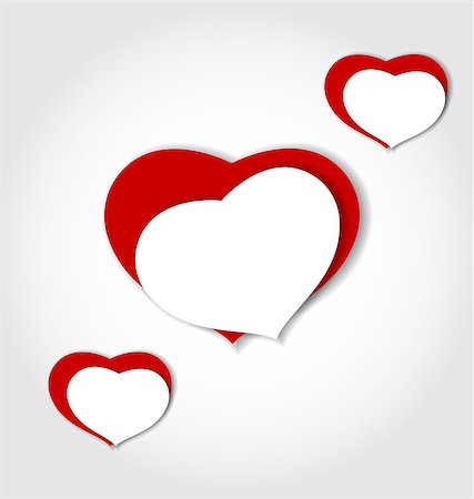 simsearch:400-08646427,k - Illustration hearts from paper Valentines day card - vector Foto de stock - Super Valor sin royalties y Suscripción, Código: 400-07464210