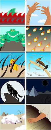poux - Vector illustration of the ten plagues Moses sent on the Egyptians. Photographie de stock - Aubaine LD & Abonnement, Code: 400-07464295