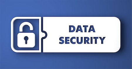 simsearch:400-08887848,k - Data Security Concept. White Button on Blue Background in Flat Design Style. Stock Photo - Budget Royalty-Free & Subscription, Code: 400-07464324