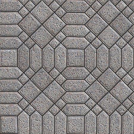 simsearch:400-04875459,k - Gray Square and Hexagon Pavements - decorative difficult styling. Seamless Tileable Texture. Photographie de stock - Aubaine LD & Abonnement, Code: 400-07464369