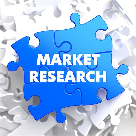 Market Research on Blue Puzzle on White Background. Stock Photo - Budget Royalty-Free & Subscription, Code: 400-07464363