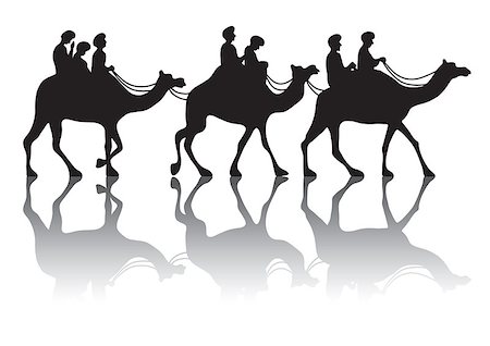 Caravan's contour of peoples and camels Stock Photo - Budget Royalty-Free & Subscription, Code: 400-07464518