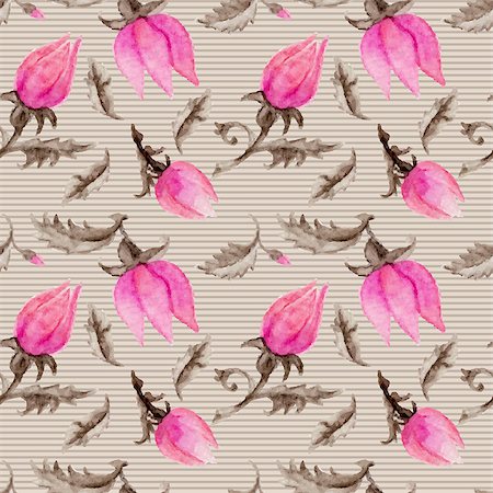 simsearch:400-07219167,k - Seamless pattern - background with watercolor flowers. Stock Photo - Budget Royalty-Free & Subscription, Code: 400-07464653