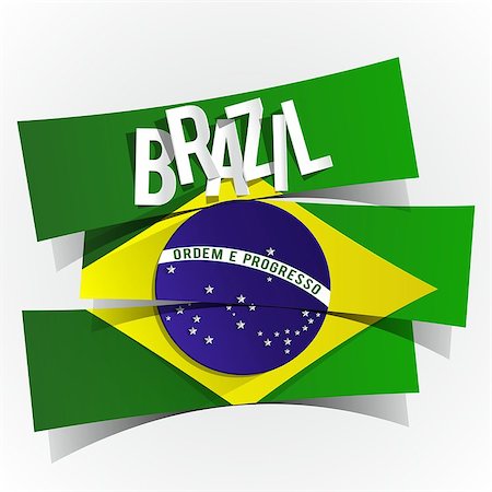 simsearch:400-07546642,k - Creative Abstract Brazilian Flag vector illustration Stockbilder - Microstock & Abonnement, Bildnummer: 400-07464666