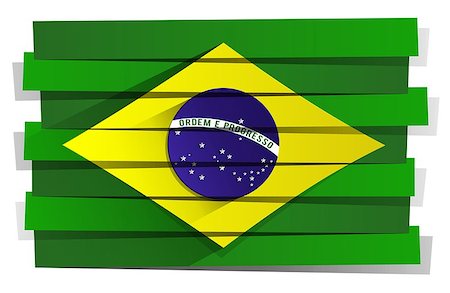 simsearch:400-07546642,k - Creative Abstract Brazilian Flag vector illustration Stockbilder - Microstock & Abonnement, Bildnummer: 400-07464668