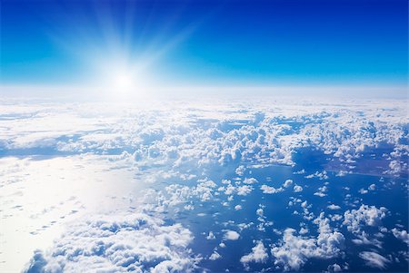 simsearch:400-09268408,k - Cloudscape. Blue sky and white cloud. Sunny day. Cumulus cloud under ocean. Stock Photo - Budget Royalty-Free & Subscription, Code: 400-07464699