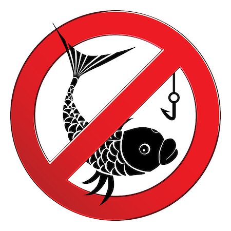 No fishing sign vector depicting banned activities prohibited not fish Stock Photo - Budget Royalty-Free & Subscription, Code: 400-07464690