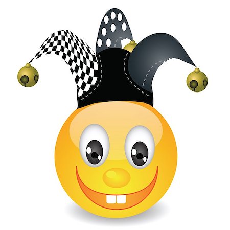colorful illustration with smile in a jester hat for your design Stock Photo - Budget Royalty-Free & Subscription, Code: 400-07464705
